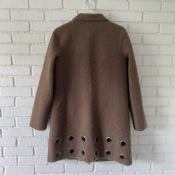 NIKKI JONES Montreal Brown Teddy Sherpa Coat Jacket Women’s Size Small - Picture 6 of 13